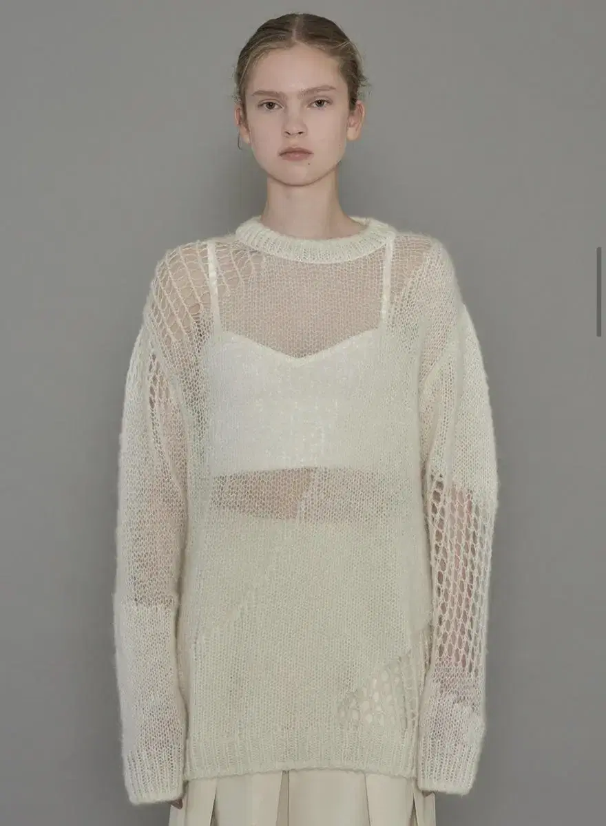 다이애그널 KID MOHAIR NETTING KNIT TOP